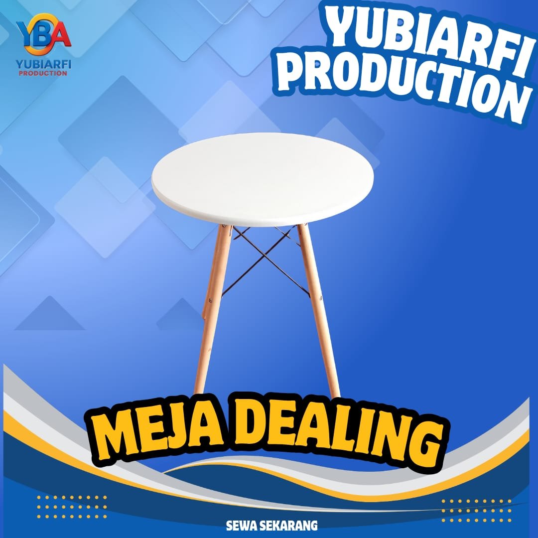 Meja Dealing Bulat Putih